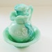 Clearance.... was 15 -Vintage aqua blue marbled milk glass Avon decanter