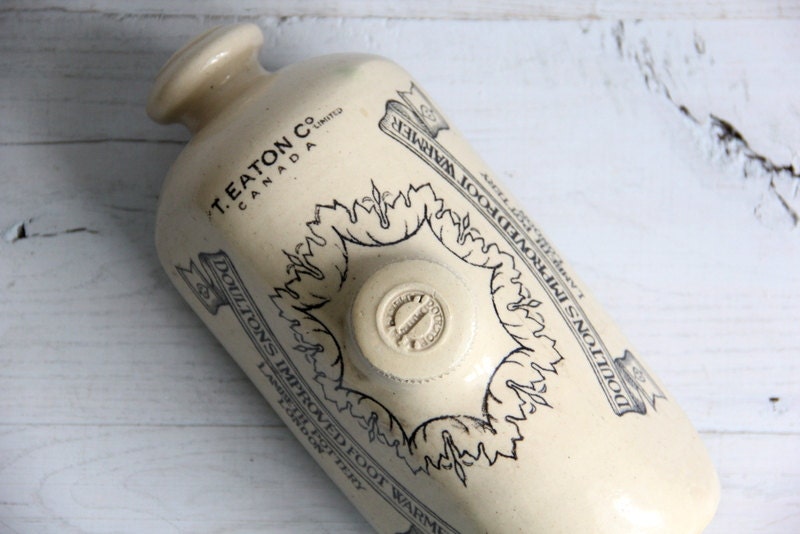 antique doultons foot warmer / stoneware pottery