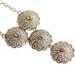 SALE - Vintage Rhinestone Necklace - Retro Filigree Gold Tone Dangle Y Necklace Costume Jewelry/ Rainbow Saucer