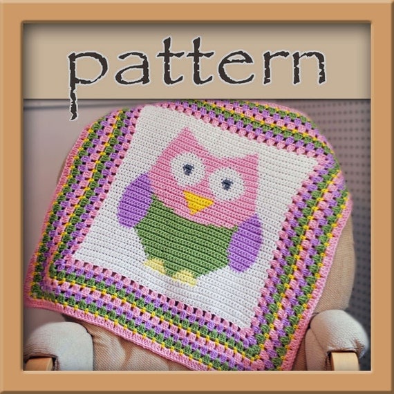 PATTERN Owl Afghan Blanket Crochet Instant by HookaholicPatterns