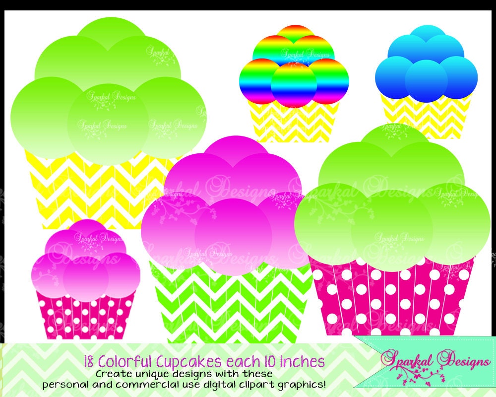 rainbow cupcake clipart - photo #40