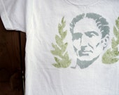Julius Caesar Bust (Stone Gray with Earthy Green Roman Ivy on White Tee) - Boys Tee size 4T-5T
