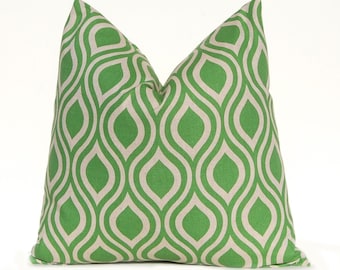 Green Pillow Covers - 18 x 18 - Green Cushions - Throw Pillow Covers - Sofa Pillows - Green and Linen Pillows - Nicole by Premier Prints