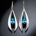 December birthstone - Swiss blue topaz earrings - dangle - wedding - eco-friendly - contemporary jewelry - 2495
