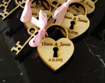 40 Heart and Key Wedding Favors