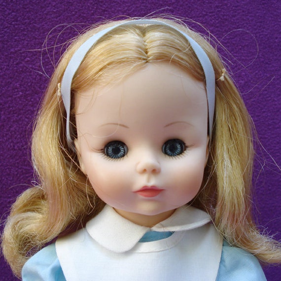 Vintage 1965 Madame Alexander &quot;Alice in Wonderland&quot; Vinyl Doll with Blue ... - il_570xN.458301803_4mki