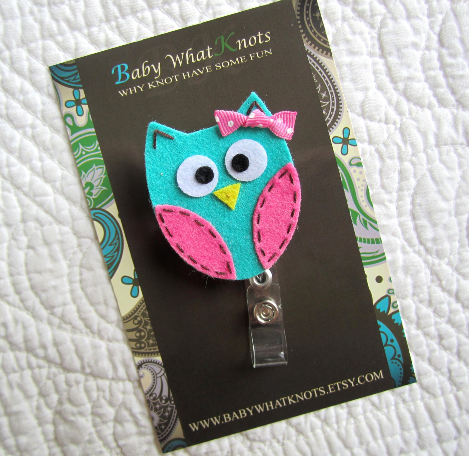Retractable ID Badge Holder Owl ID Badge Reel Nurse Doctor