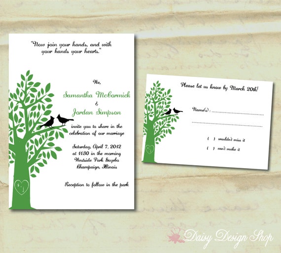 Tree Initials Wedding Invitation 9