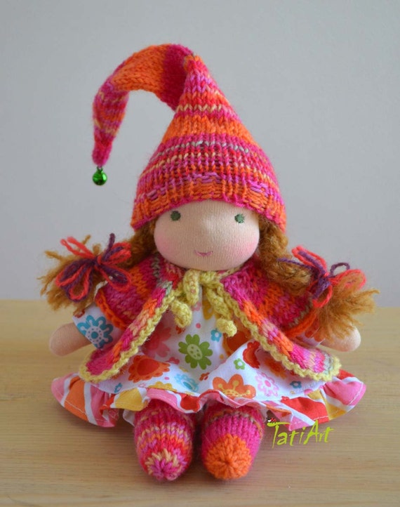 Items similar to RESERVED! Waldorf inspired doll, 8 inch. Flower doll ...