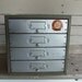 old silver metal parts organizer 4 drawers