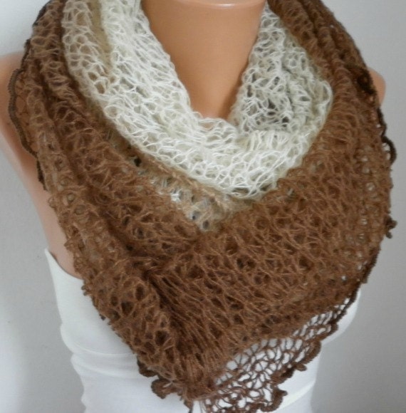 Items similar to Knitted Infinity Scarf Winter Accessories Loop Scarf Circle ...