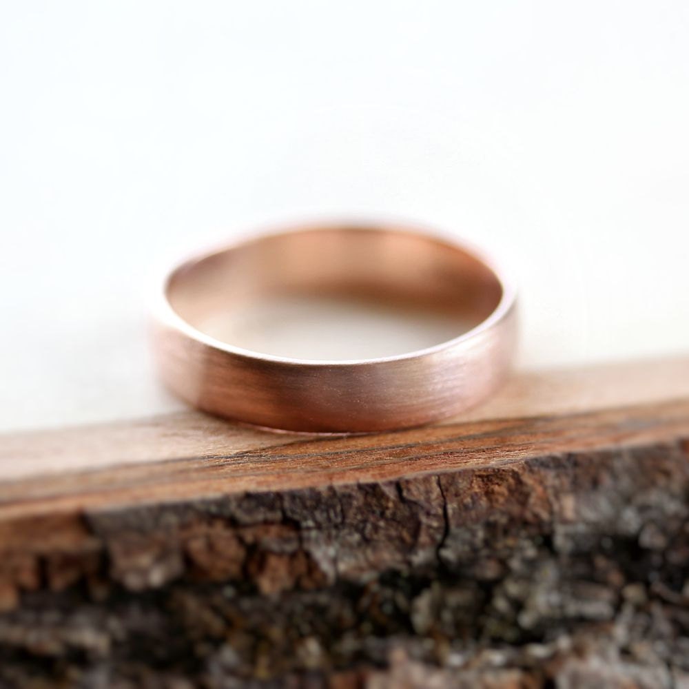 rose gold mens wedding band brushed 45mm low dome 14k recycled hand carved rose - Mens Rose Gold Wedding Rings rose gold mens wedding band brushed 45mm low dome 14k recycled hand carved rose - Mens Rose Gold Wedding Rings