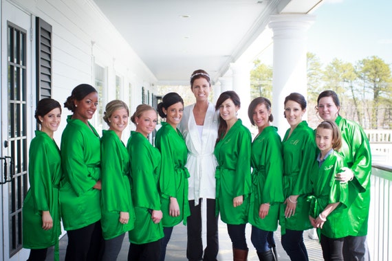 BRIDESMAID ROBES - GREEN - Handmade to Order