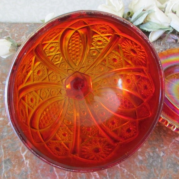 Carnival Glass Butter Dish