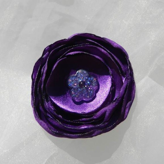 Purple Flower Fabric Applique