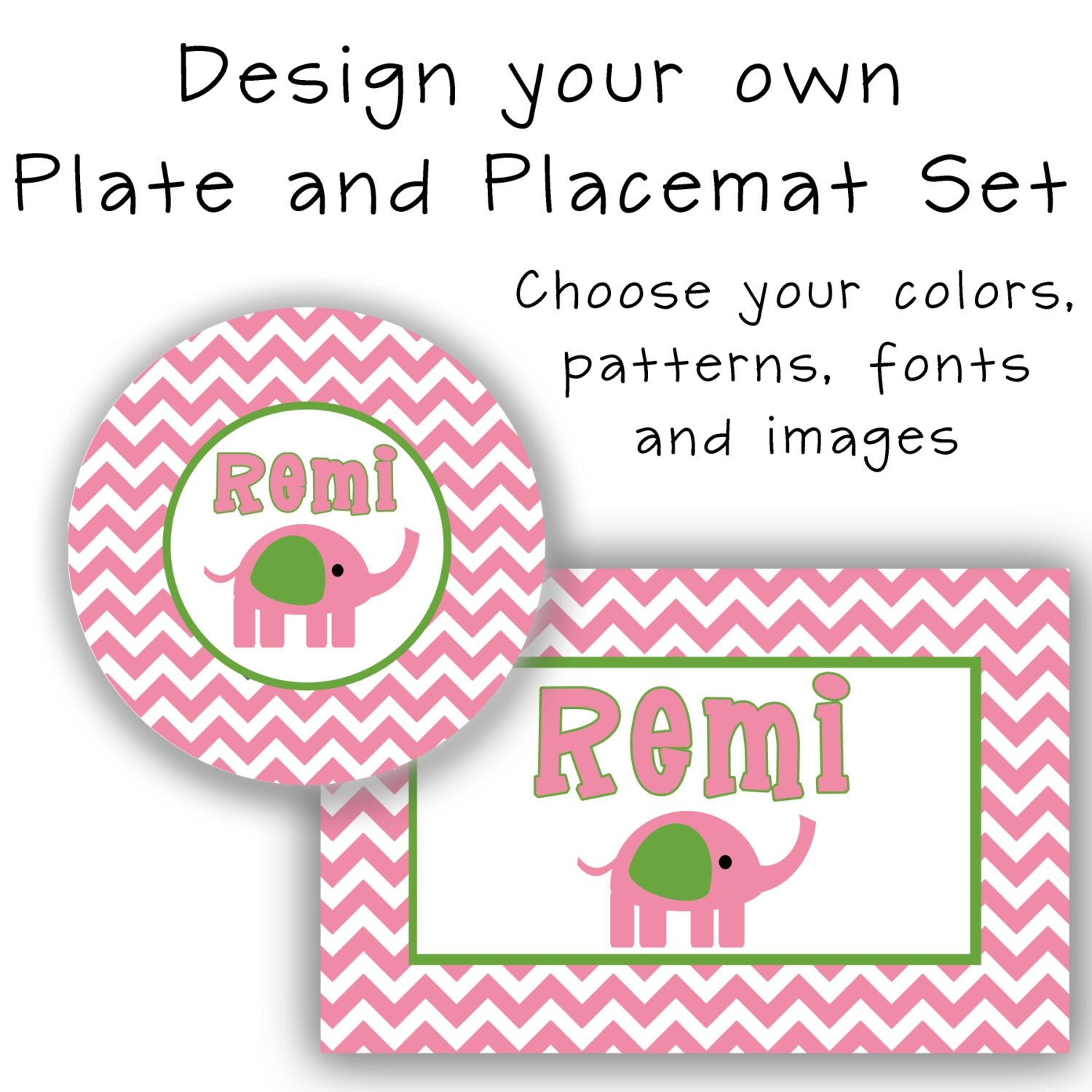 Personalized Plate and Placemat Melamine Design your own