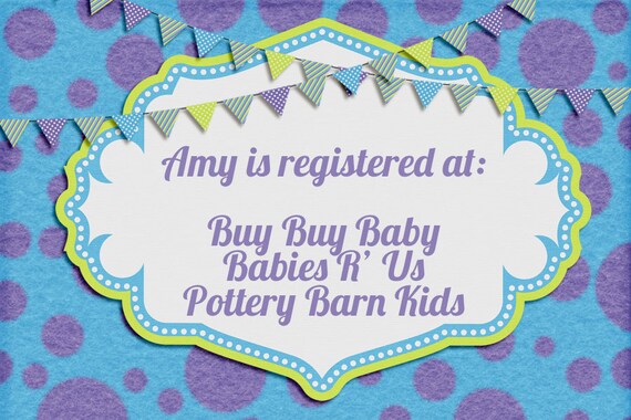 Little Monster Baby Shower Registry Card Il_570xn