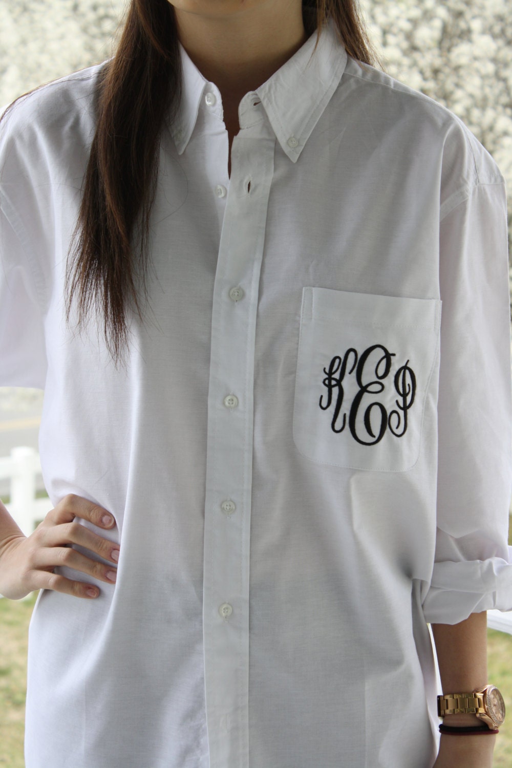 Monogram Button Down
 Monogrammed Button Down Bridal Party Shirt by GladevilleFarmhouse