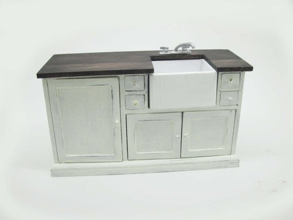 Miniature dollhouse furniture sink cabinet