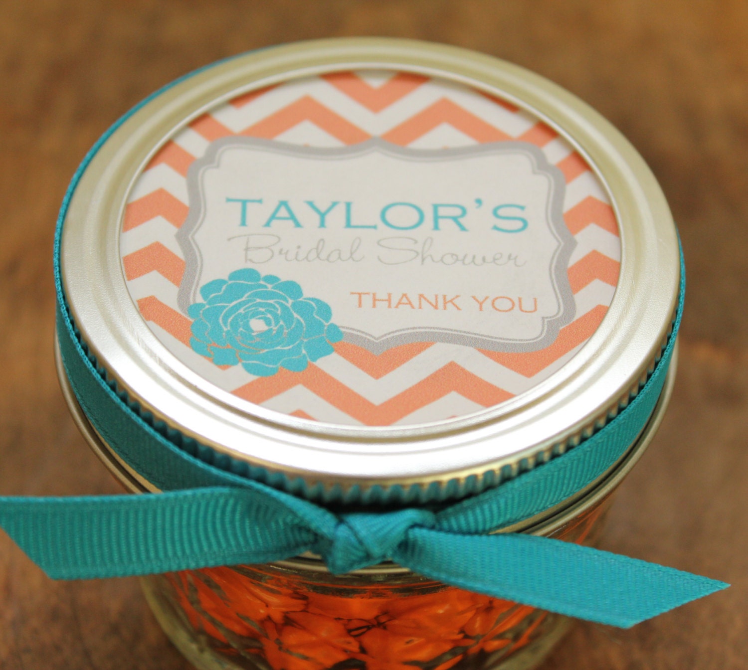 Set of 24 4 oz Mason Jar Bridal Shower Favors Delilah