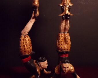 Vintage Cirque du Soleil like Candlestick Holders