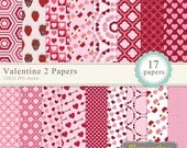 Valentine digital paper 12x12, digital scrapbook paper, commercial use-valentine2- Instant Download Il_170x135