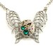 Steampunk Jewelry Necklace Steampunk Vintage Watch Necklace Butterfly Necklace Silver Emerald Steam Punk Jewelry By Victorian Curiosities