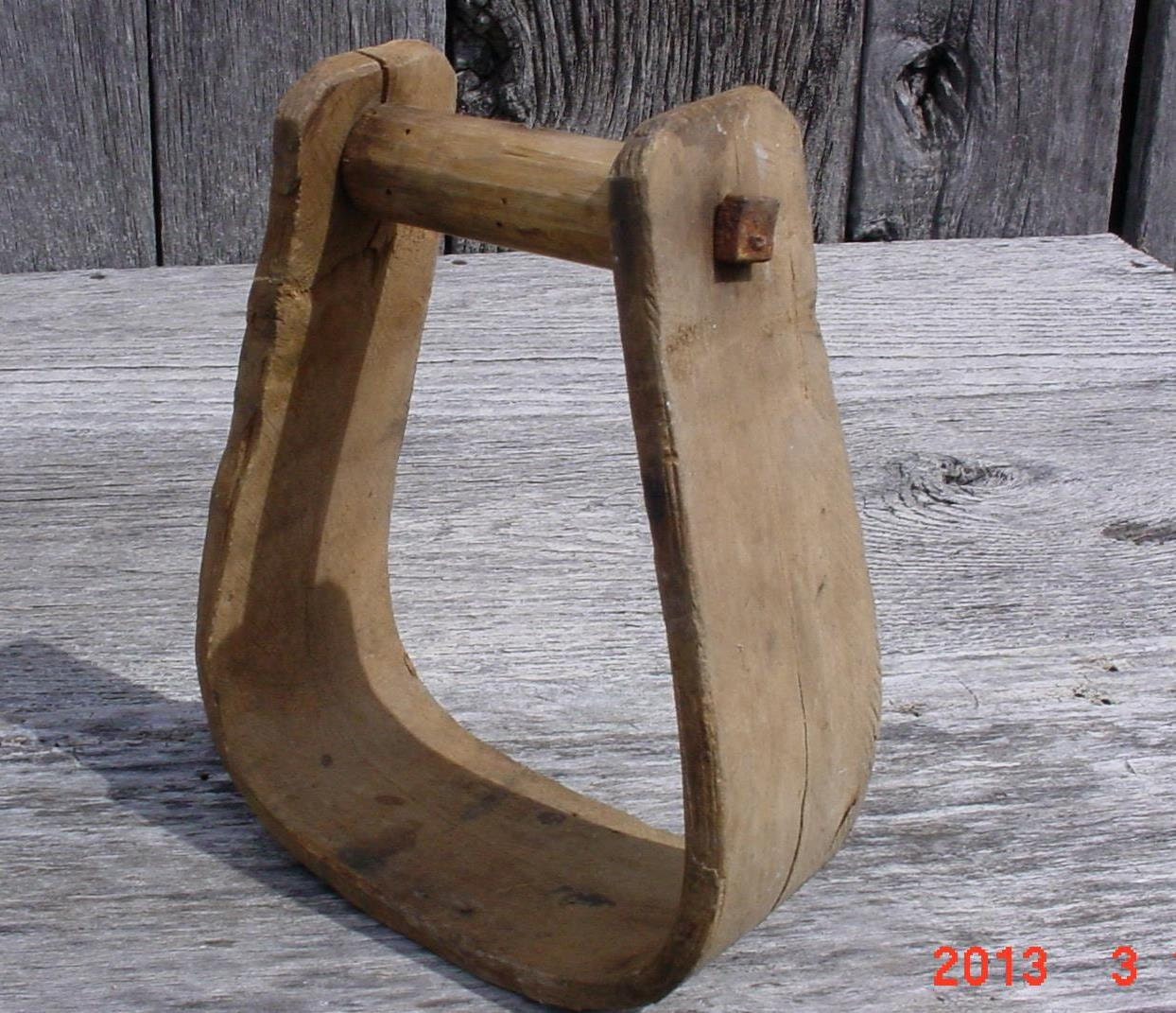 Antique Primitive Wooden Horse Stirrup