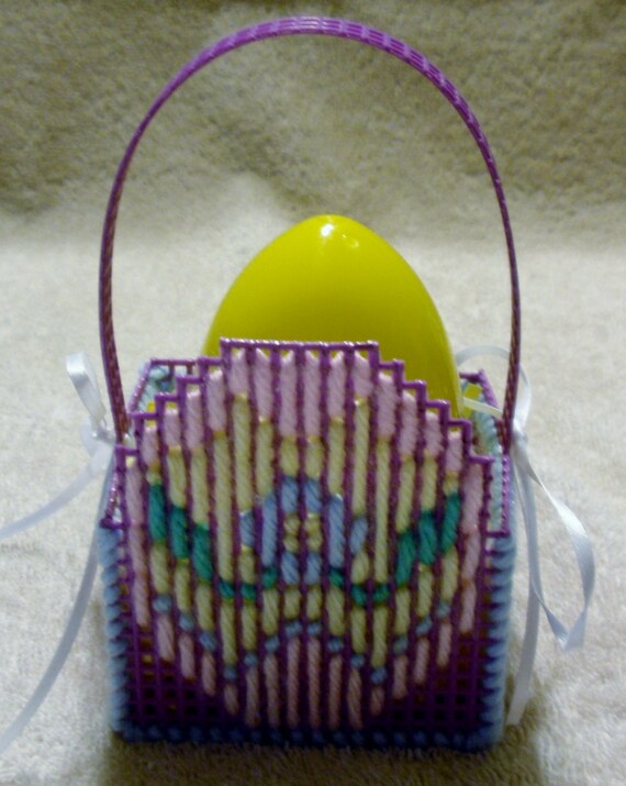 Purple Plastic Canvas Egg Easter Basket