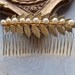 Hair Comb Pearl Bride Bridesmaid Delicate Wire Wrapped White Leaf Pearls Winter Wedding Prom Special Occasions Black Tie