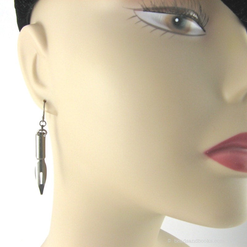 Pen Nib Earrings Fountain Pen Jewelry for Writers Geekery