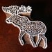 Hand Carved Indian Wood Textile Stamp Block- Moose