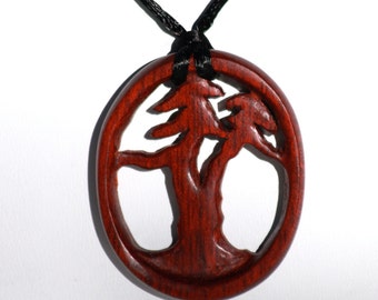 Bonsai Tree Pendant Necklace of BloodWood
