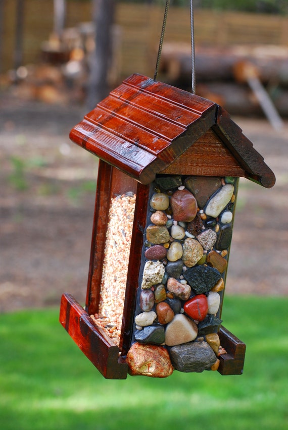 Mosaic Stone Bird Feeder with Seed