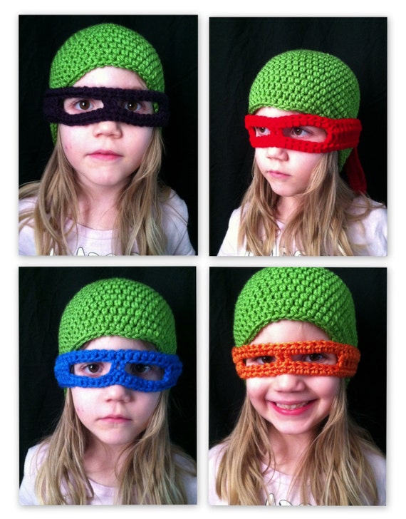 hat pattern tmnt crochet TMNT crochet  inspired & toddler pattern hat sizes to PDF masks hat