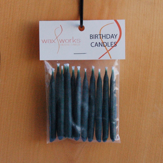 Set of 12 Green Soy Birthday Candles