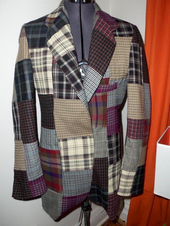 patchwork mens blazer