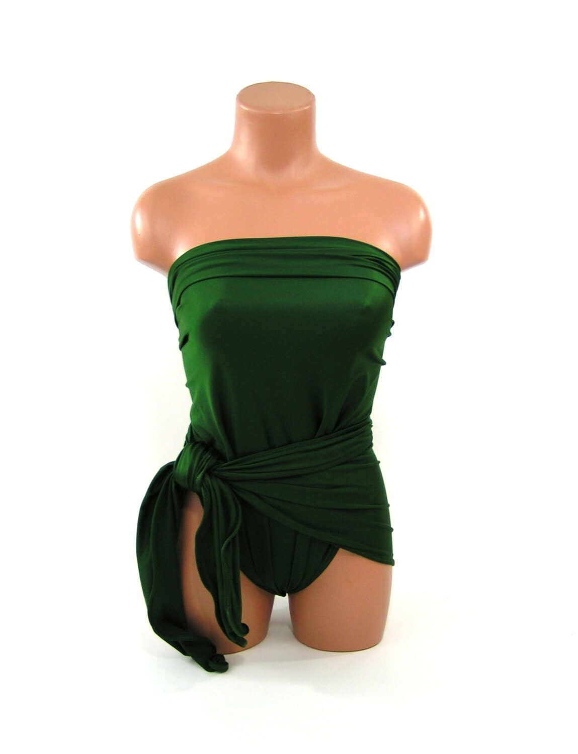 Medium Bathing Suit Hunter Green Wrap Around Swimsuit By Hisopal