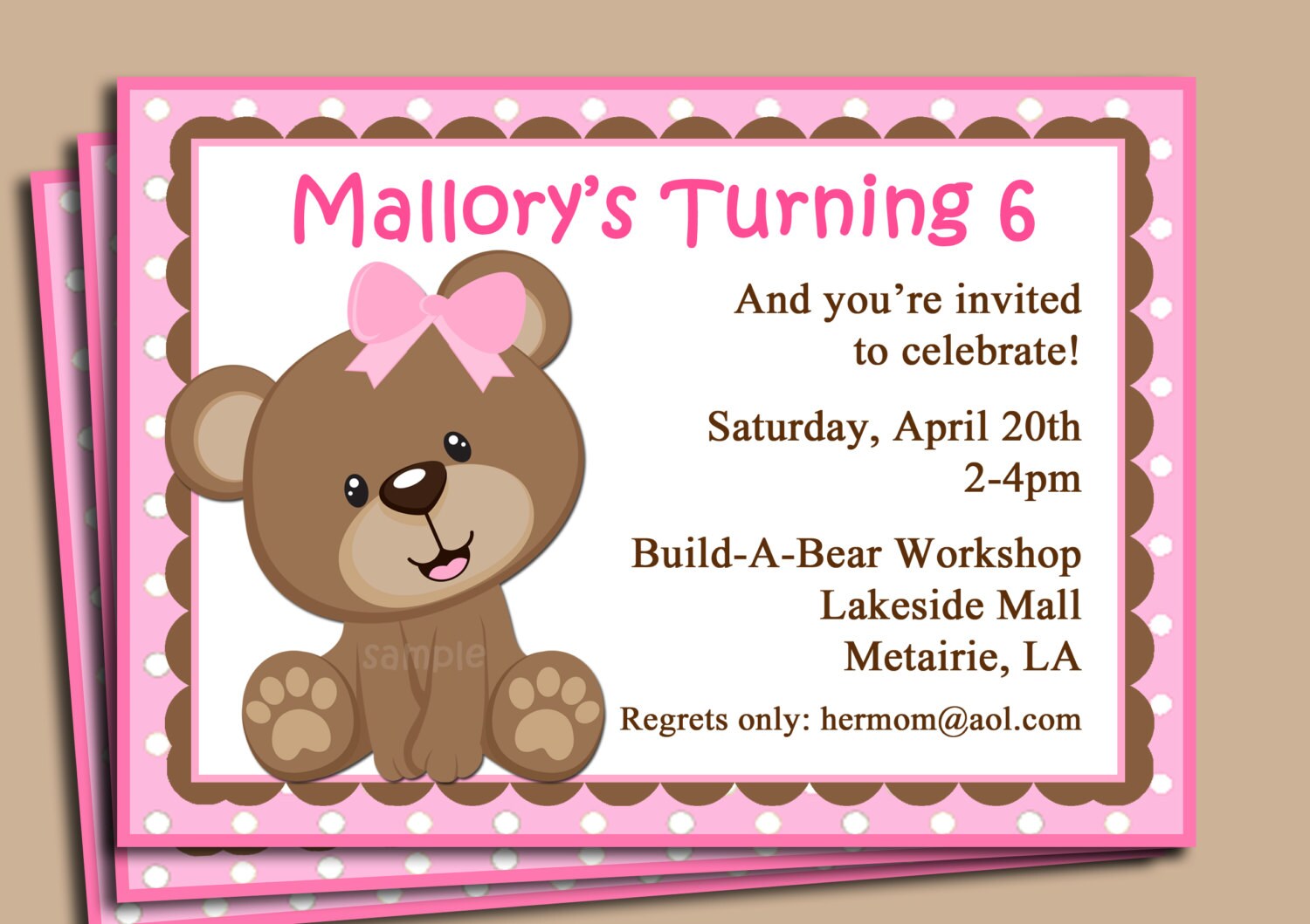 Printable Teddy Bear Invitations 3