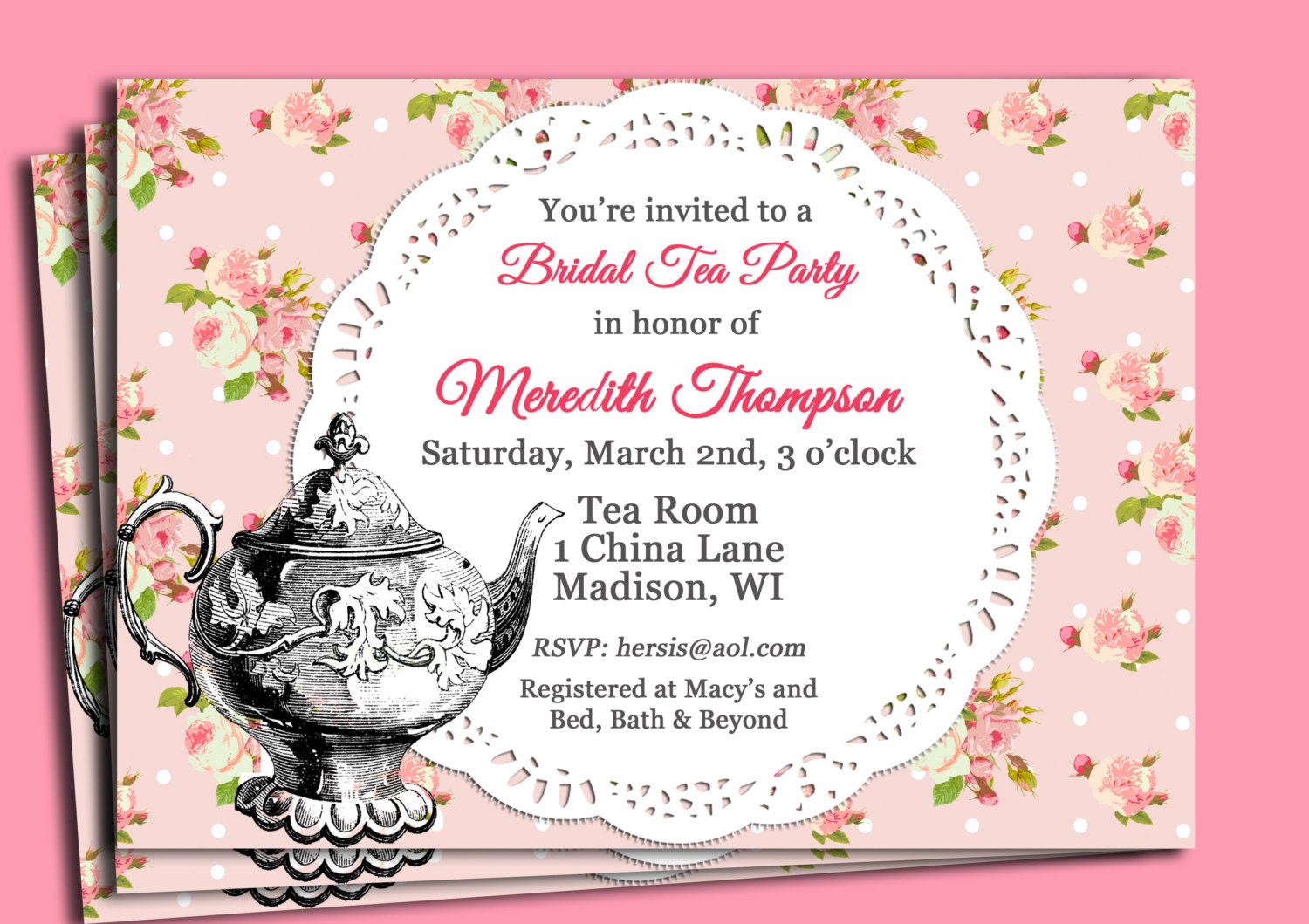 Free Tea Party Invitations 2