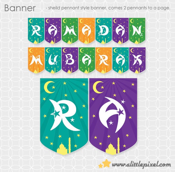 Party Printable DIY Ramadan Mubarak Banner Instant Download