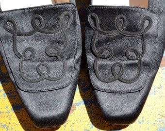 Sold Pls Do Not Purchase Thx vtg Authentic CHRISTIAN LOUBOUTIN Black Satin Smoking Slipper Flats 8 euro 38.5