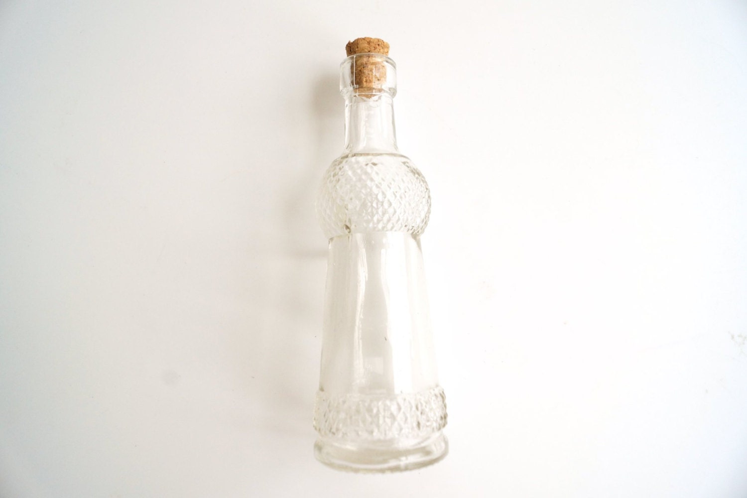 Decorative Clear Glass Bottle with Cork 5 tall Style