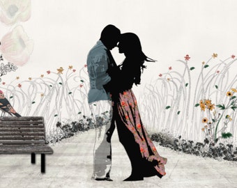 The kiss painting, Large Canvas Art Print, Love couple paintings, Canvas Print, Wall Art