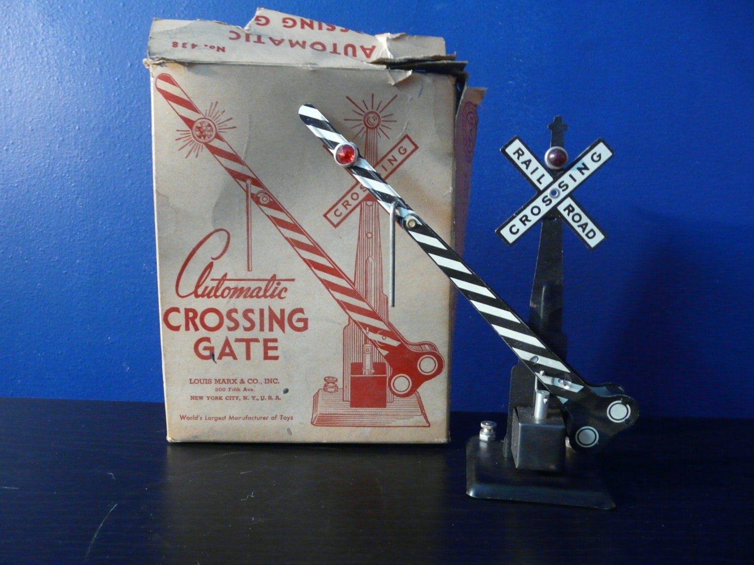 Vintage Marx Automatic Crossing Gate for Toy Train Set with