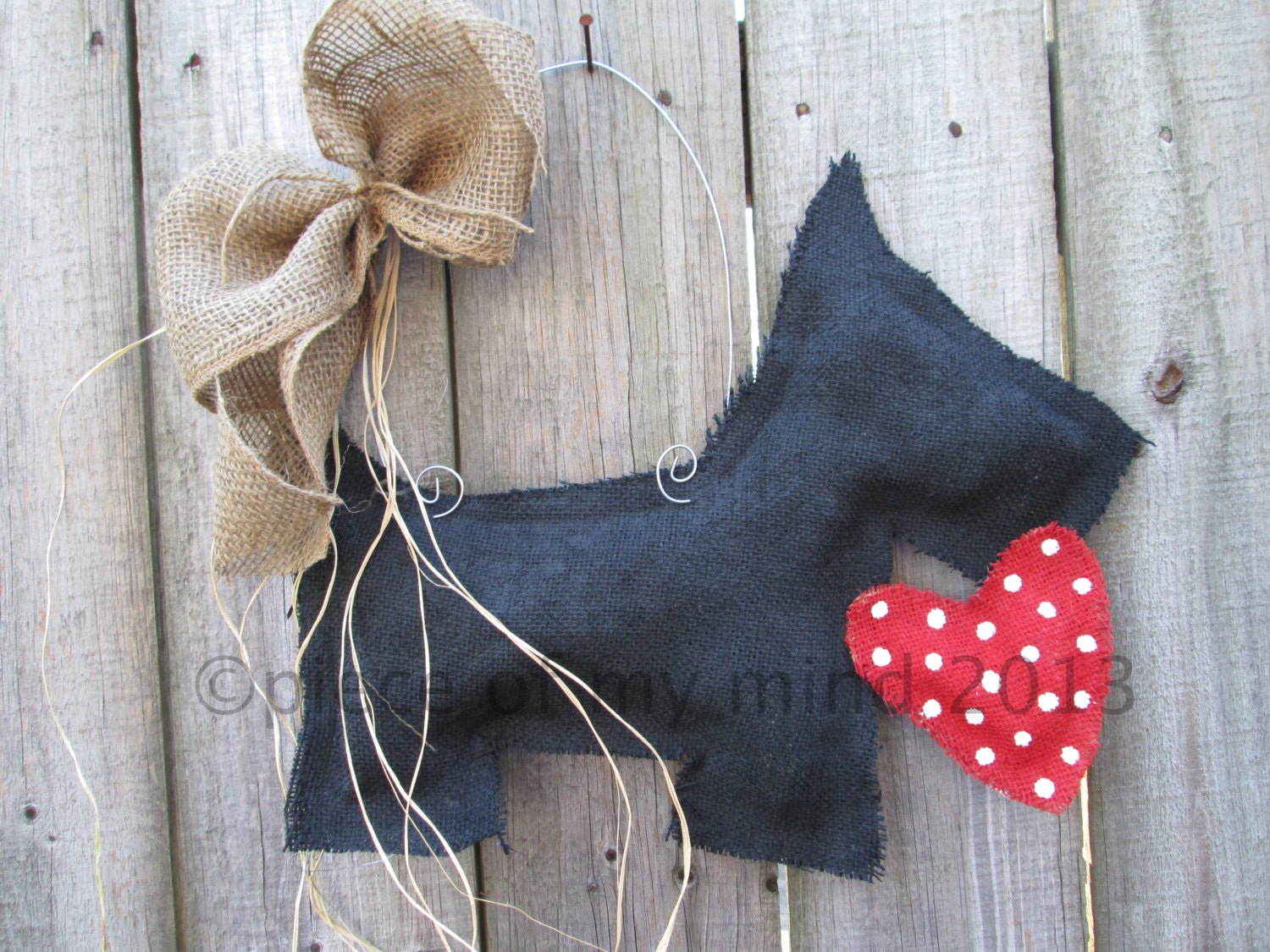 Dog Burlap Door Hanger by nursejeanneg on Etsy