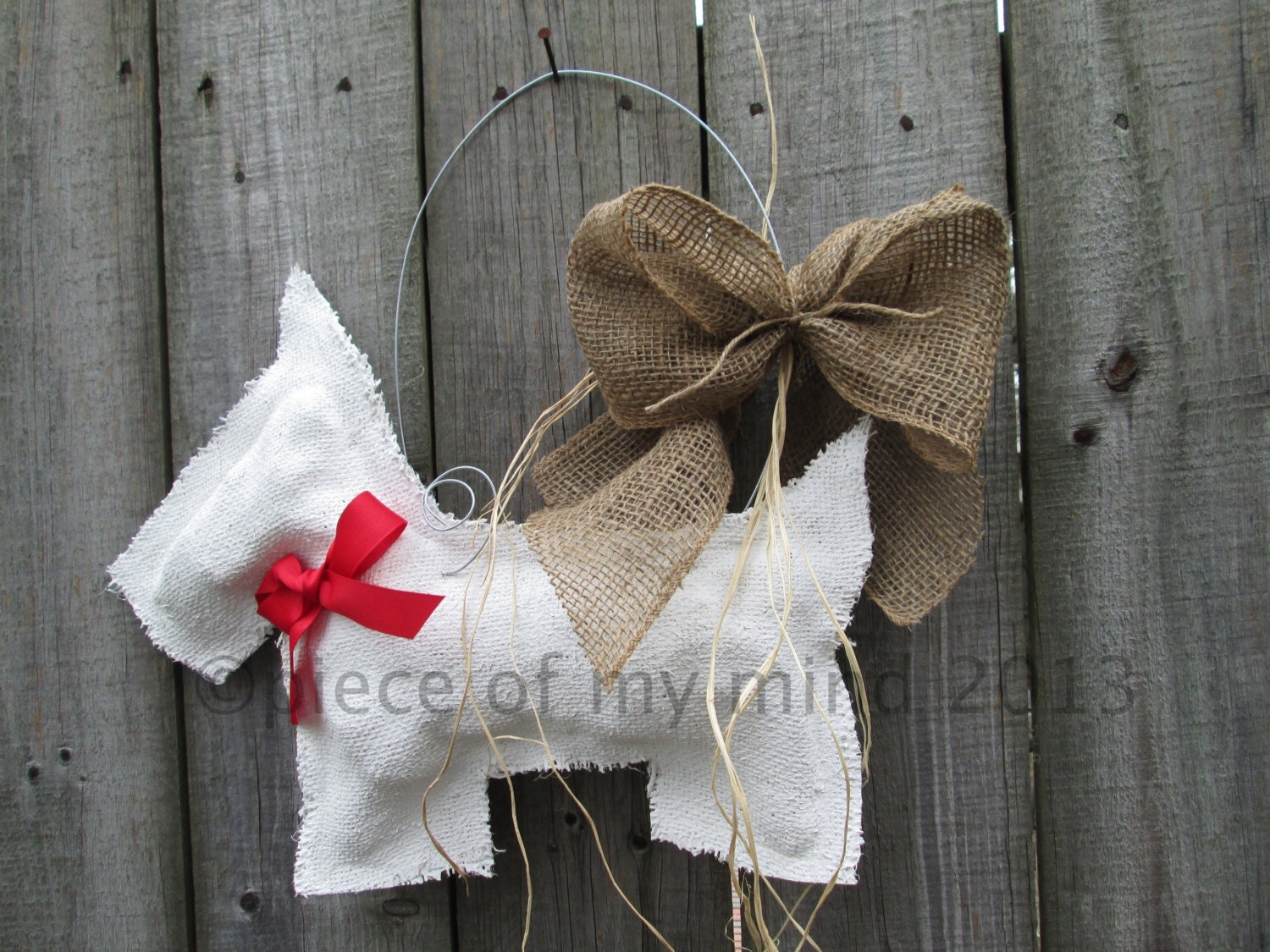 Dog Burlap Door Hanger by nursejeanneg on Etsy
