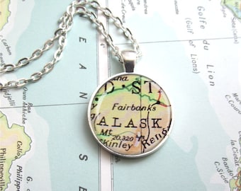 Map Pendant, Customized Map Necklace, Map Jewelry, Any Location