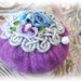 Pincushion Pin Keeper MINI Pinnie 2 inch LILAC Velour Puff Pincushion Handmade CharlotteStyle Sewing Needlecraft