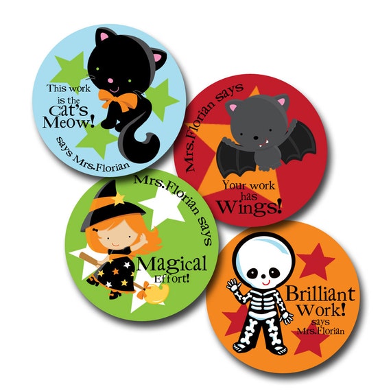 SPOOKY STARS Personalized stickers for Teachers Il_570xn